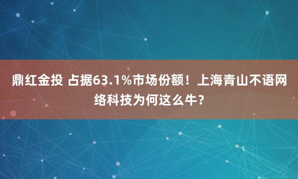 鼎红金投 占据63.1%市场份额！上海青山不语网络科技为何这么牛？